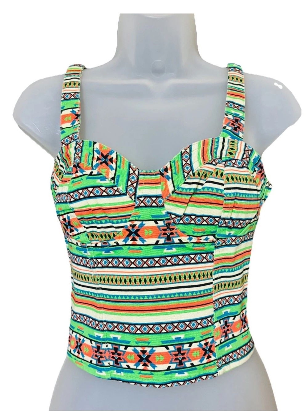 Anthropologie Billy By Flying Tomato Crop Top Size S Festival Colorful Smocked